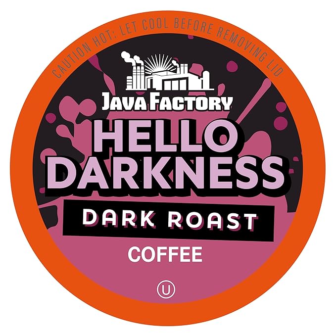 Java Factory Coffee Pods Dark Roast Coffee for Keurig K Cup Brewers Hello Darkness 80 Count