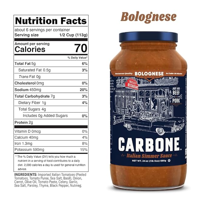Carbone Simmer Sauce VARIETY PACK of Bolognese Fra Diavolo Cacciatore Sauce Made with Fresh Natural Ingredients Non GMO Gluten Free Low Carb 24 Fl Oz (Pack of 3)
