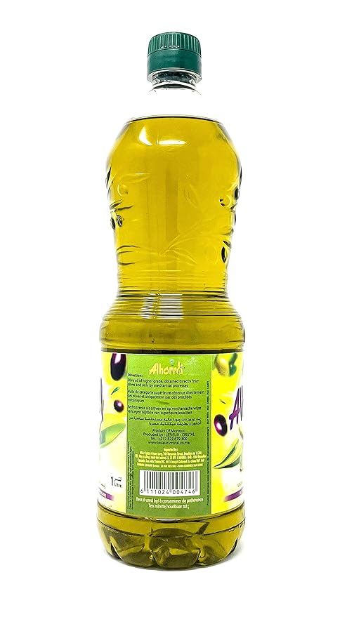 Alhorra Moroccan Virgin Olive Oil First Cold Pressed (1 Liter) 34 Fl Oz