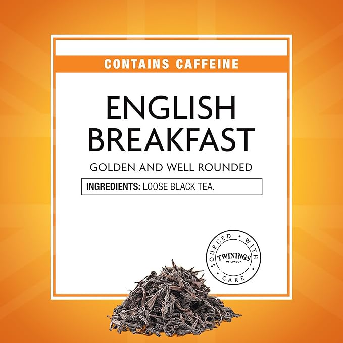 Twinings English Breakfast Loose Tea Tins 3.53 Ounce Tins (Pack of 6) Smooth Flavourful Robust Black Tea Leaves Caffeinated Enjoy Hot or Iced