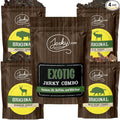 Jerky.com Exotic Jerky Variety Pack | 100% Wild Game Meats Snack Buffalo Wild Boar Elk &amp Venison Jerky | All-Natural High Protein No MSG – Unique Christmas Gifts for men  for Men Hunters Ke
