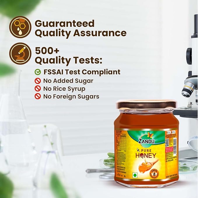 Zandu Pure Honey with Cinnamon Green Tea &amp Lemon 100% Purity No Added Sugar 250g