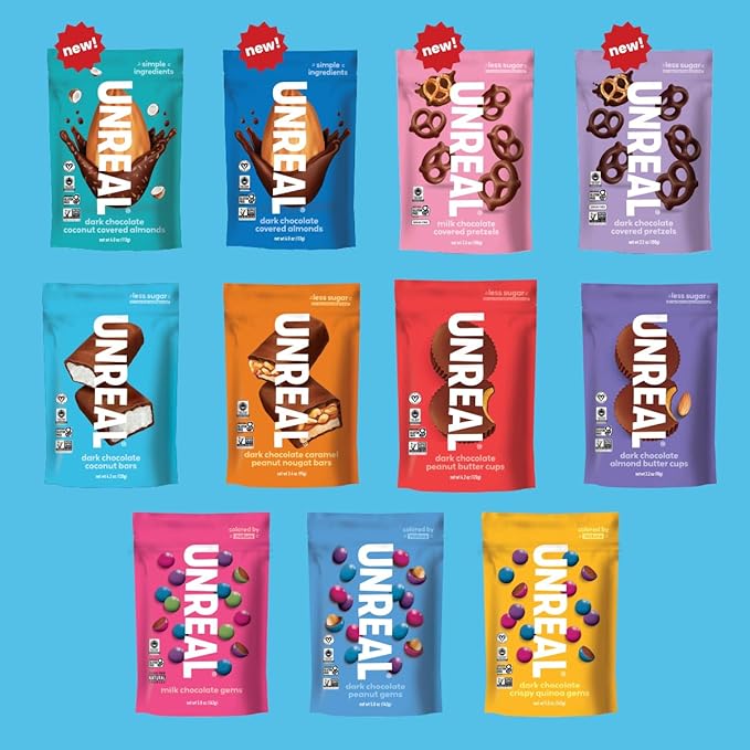 Unreal Dark Chocolate Coconut Bars | Certified Vegan Gluten Free Fair Trade Non-GMO | No Sugar Alcohols or Soy 1.3 Oz (Pack of 12)