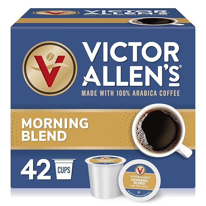 Victor Allen's Coffee Morning Blend Light Roast 42 Count Single Serve Coffee Pods for Keurig K-Cup Brewers