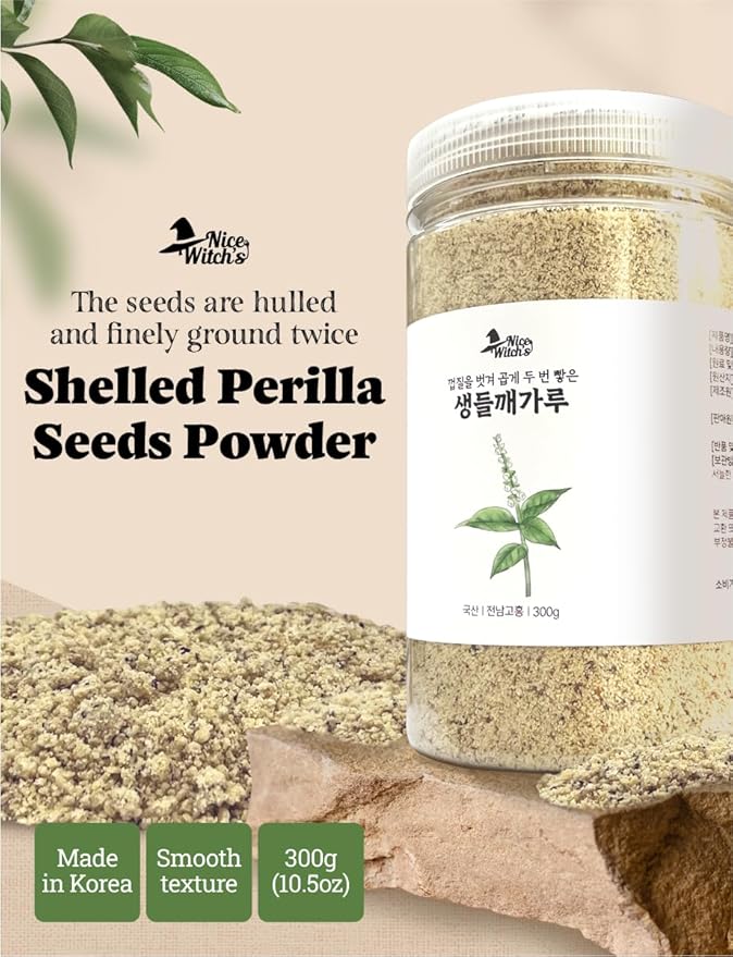 NICE WITCH'S Korean 100% Peeled Perilla Seeds Powder Flour 300g (10.5 oz) / 한국산 탈피 들깨가루