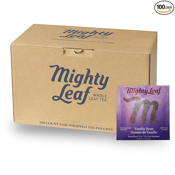 Mighty Leaf Vanilla Bean Tea 100 Tea Pouches