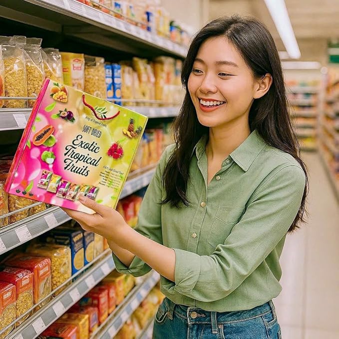 CHAVI Soft Dried Exotic Tropical Fruits | Pack of 12 | Gift Box - Low or No Sugars or Preservatives - Non-GMO Vegan Gluten-Free | 480 g