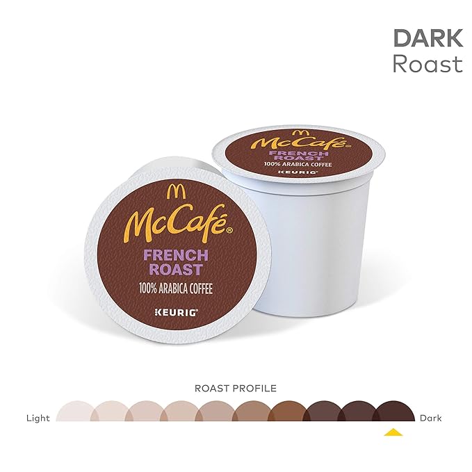 McCafe French Roast Single Serve Coffee Keurig K-Cup Pods Dark Roast 60 Count (6 Packs of 10)