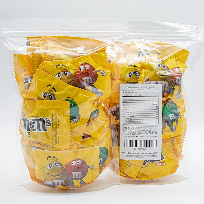 Peanut Milk Chocolate 3 lb – Anti Melt Pack Bulk Candy in Resealable Bag 72 Fun Size Bags