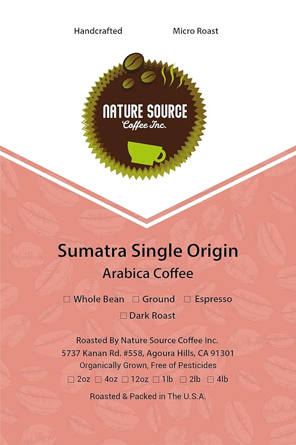 Sumatra Single Origin | Organic | Dark Roast | Fresh Roasted | Ground | 2lbs 1-Pack