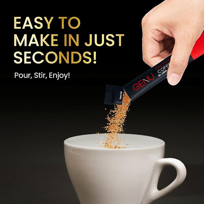 GENU Stevia Protein Coffee Mix (100 sticksOriginal) Korea's No.1 Selling Zero Sugar Protein Coffee Mix