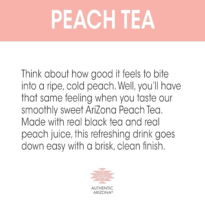 AriZona Peach Tea 20 Fl Oz (Pack of 24)