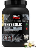 GNC AMP New Wheybolic- Clinically Studied Whey Protein Powder for Workouts &amp Active Lifestyles- High Leucine Content- Smooth Mixing Drink Mix for Fitness Shakes- Classic Vanilla - 28 Oz (13 Servin