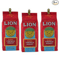 Lion Coffee French Roast - Whole Bean 10 Ounce Bag (Pack of Three)
