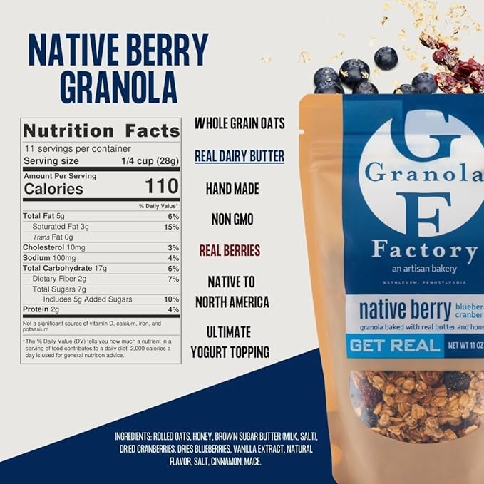 Granola Factory Native Berry All-Natural Sweet and Salty Breakfast Cereal Snack (Native 3 pack) 11 ounce (Pack of 3)