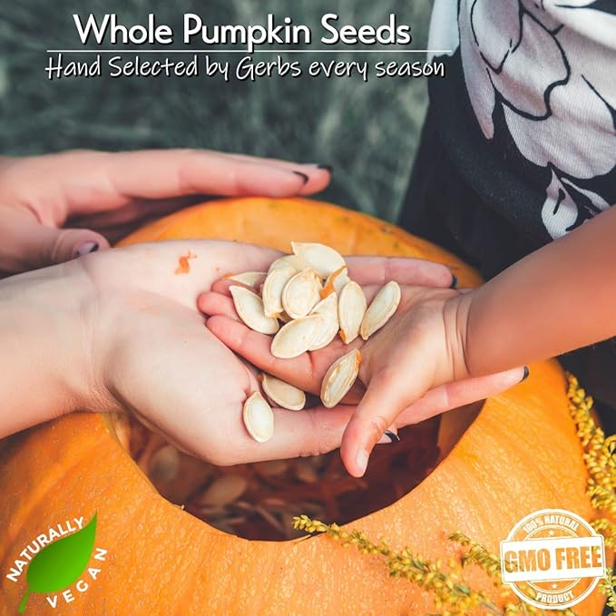 Lightly Sea Salted Pumpkin Seeds in Shell by Gerbs - 4 LBS - Top 11 Food Allergen Free &amp Non GMO - Vegan &amp Kosher – Premium Whole Roasted Pepitas – COG USA