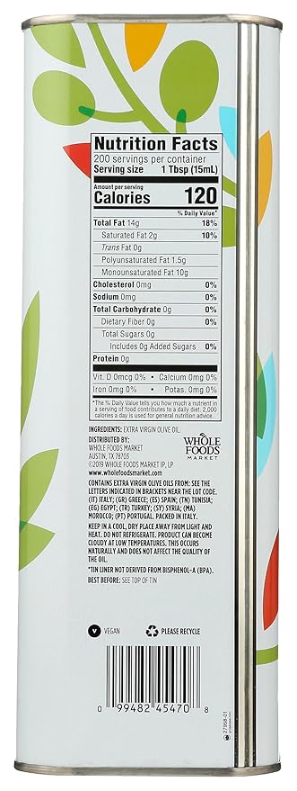 365 by Whole Foods Market Extra Virgin Mediterranean Olive Oil 101.4 fl oz