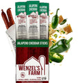 Wenzel’s Farm Jalapeno Cheddar Sticks │Snack Sticks │ Flavorful Naturally Smoked │ High Protein Low Carb │ No MSG Fillers Binders Artificial Colors │ Gluten Free | 32 sticks (16 packs of 2)
