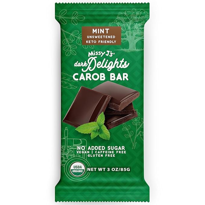Missy J's Organic Carob Bliss Sampler Pack of 10 Vegan Glutern Free Substitute for Chocolate Perfect for Snacks and Treats