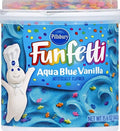 Pillsbury Funfetti Aqua Blue Vanilla Flavored Frosting 15.6-Ounce (Pack of 8)