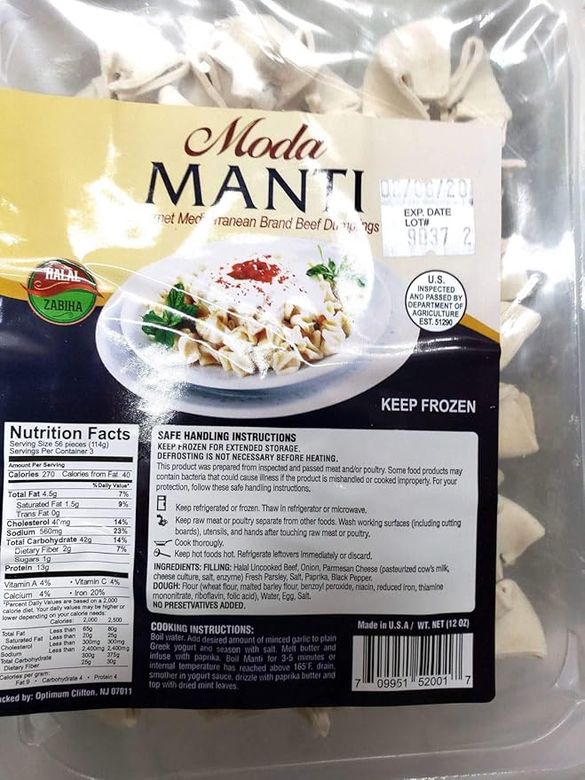 Halal Turkish Ravioli (Manti) 10 lb Freshly Frosted by Moda Food