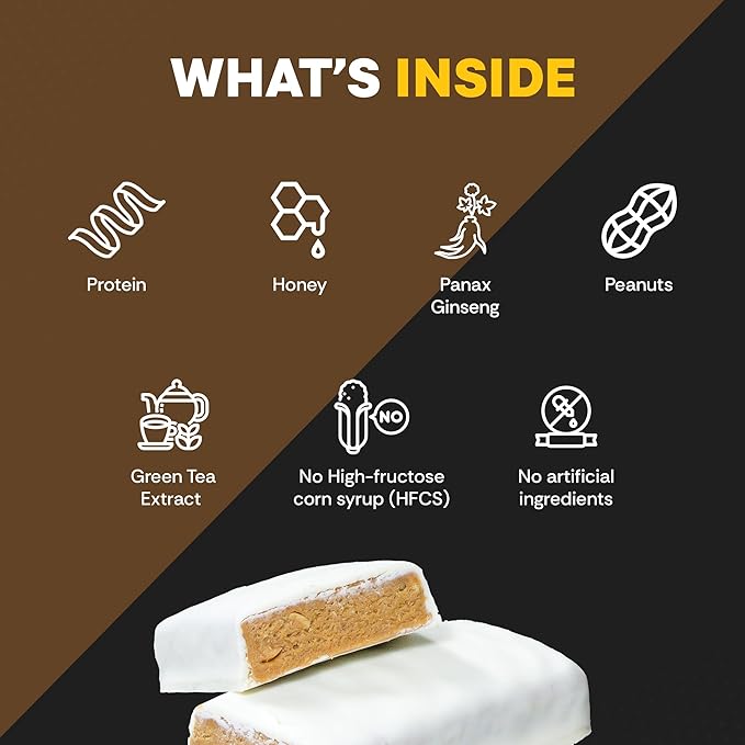 10th Tee PLUS+ Peanut Honey Bars made with Natural Ingredients | Golf Energy Bar Easily Digestible Bar Healthy office Snacks | Best breakfast bars 12-45 grams bars
