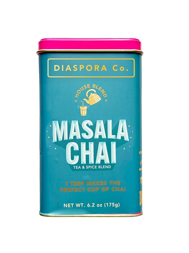Diaspora Co. Masala Chai Tea Blend | Authentic Spiced Black Tea with Single-Origin Spices | Premium Loose Leaf | 175g Tin