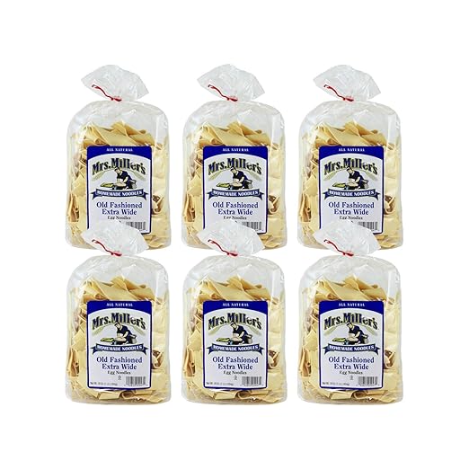 Mrs. Miller's Homemade Old Fashioned Egg Noodles Extra Wide 16 OZ (Pack of 6)