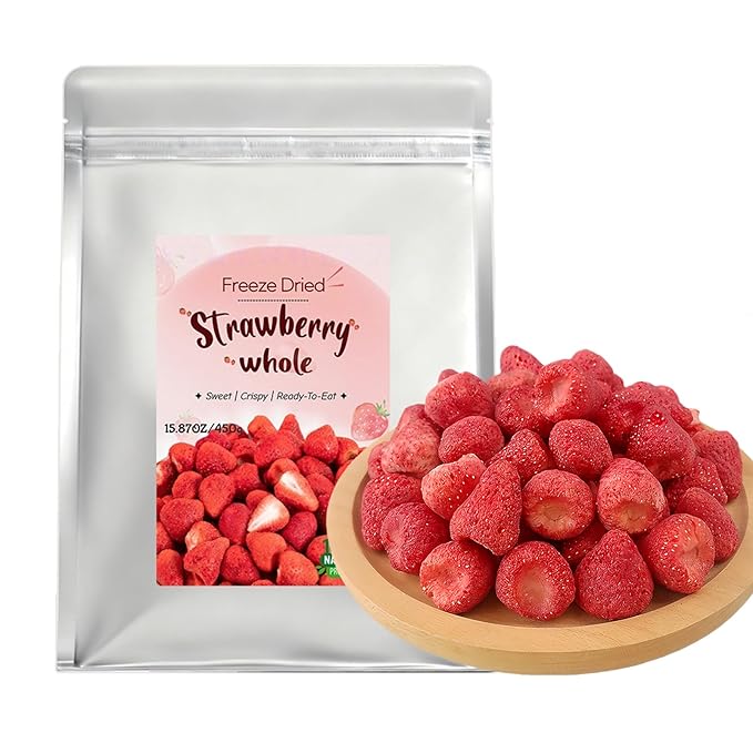 1 Ib Freeze Dried Strawberries 450g Whole Berry No Added Sugar Natural Red Crispy Texture