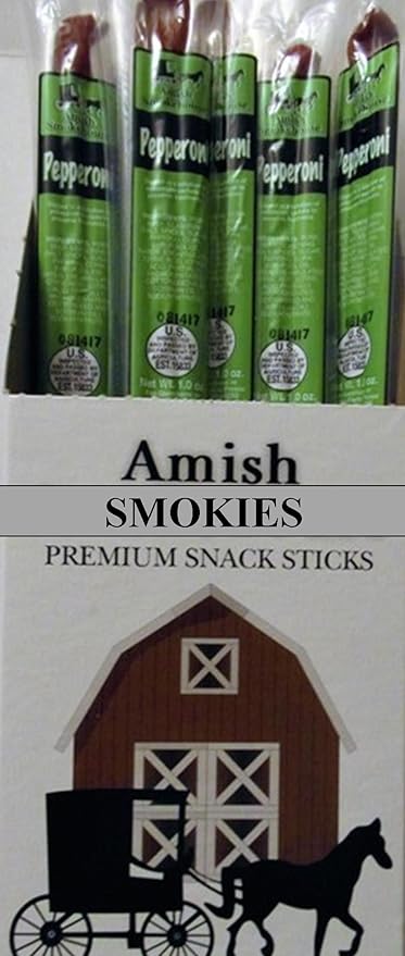 Premium Amish Beef Sticks - 21ct - Individually Wrapped (Pepperoni)