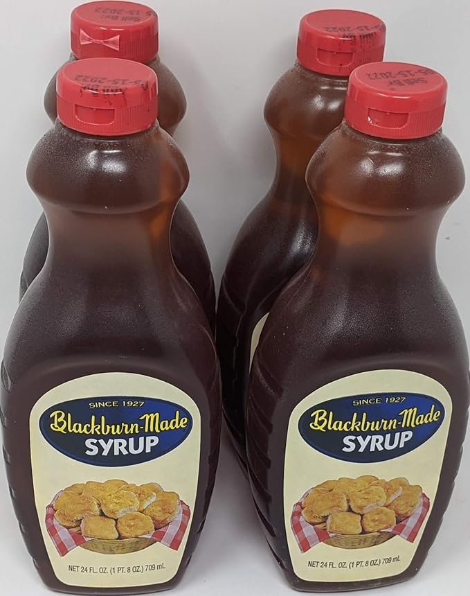 Blackburn-Made Syrup Bundle - 4 x 24 Oz Bottles of Blackburn Made Syrup Blackburn Syrup Pancake Bundled with Recipe Sheet