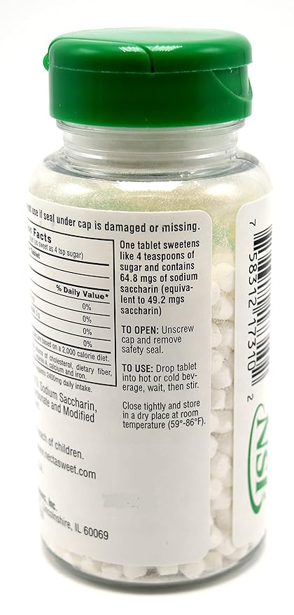 Necta Sweet Saccharin Tablets 1 Grain 1000 Tablet Bottle (Pack of 12)