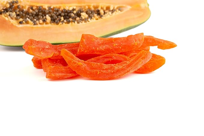 Farm Fresh Nuts Dried Papaya Fruit Snacks 5 Lb Bag – Papaya Strips for Snacking Desserts Baking – Safely Sealed Bag for Prolonged Freshness – Delicious Tropical Taste