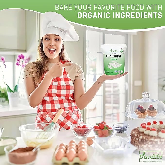 Durelife USDA organic erythritol sweetener non gmo verified Keto certified No After Taste Kosher Zero Calorie Plant-Based Sugar Alternative 5 LB
