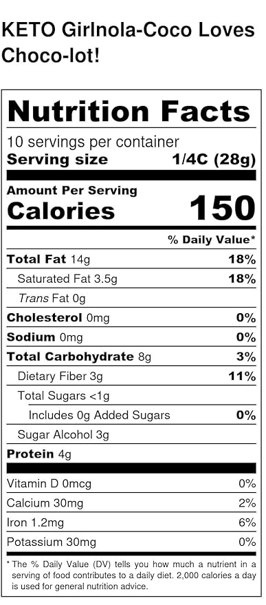 Low Sugar Low Carb Granola Cereal | Variety (10oz) 4 Pack | Nutty Girl Keto Girlnola®