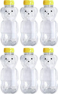 6 Pack of 24 Ounce Honey Bears with Sealable Yellow Flip Top Lids (24 oz. Bear 6pk Yellow)