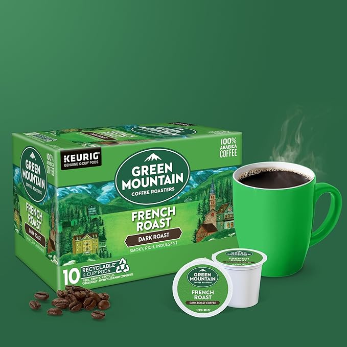 Green Mountain Coffee Roasters French Roast Keurig K-Cup Pods Dark Roast Coffee 60 Count (6 Packs of 10)