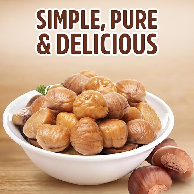 Oneg Roasted Chestnuts Peeled and Ready to Eat 6 Pack of Organic Roasted Chestnuts 5.3oz Each Vacuum Packed Perfect for Snacking or Holiday Treats Ideal Peeled for Sharing