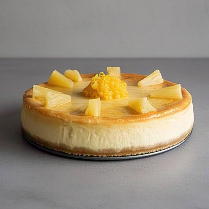 ANDY ANAND CHOCOLATIER Luxurious Fresh Pineapple Cheesecake 9 - Gourmet New York-Style Rich California Cream Cheese Handcrafted No Preservatives Cheesecake Perfect for Celebrations 2 lbs