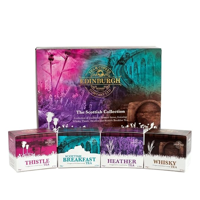 Edinburgh Tea &amp Coffee Company The Scottish Collection 4-Flavor Variety Pack 40-Count Tea Sachets