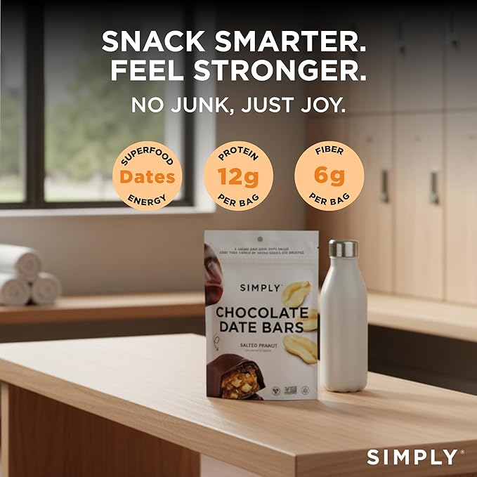 Simply Candy Bars | Chocolate Date Bar | Salted Peanut | Vegan + Non-GMO (4.5 oz (Pack of 3))