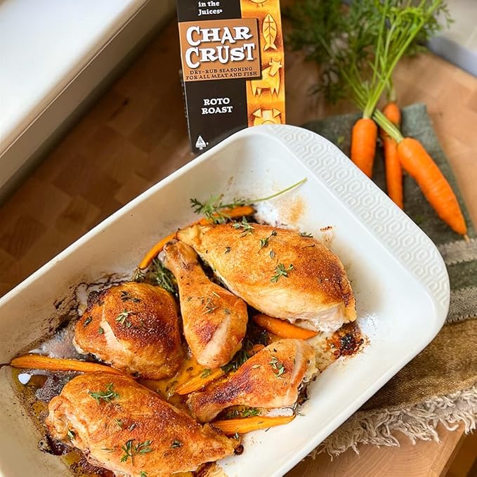 Char Crust Dry-Rub Seasonings Rotisserie Roast | All-in-one seasonings | Perfect for Chicken Prime Rib Roasts Potatoes | Signature Crust that Seals in the Juices 22 Ounce Chef Shaker Jar (Pack of