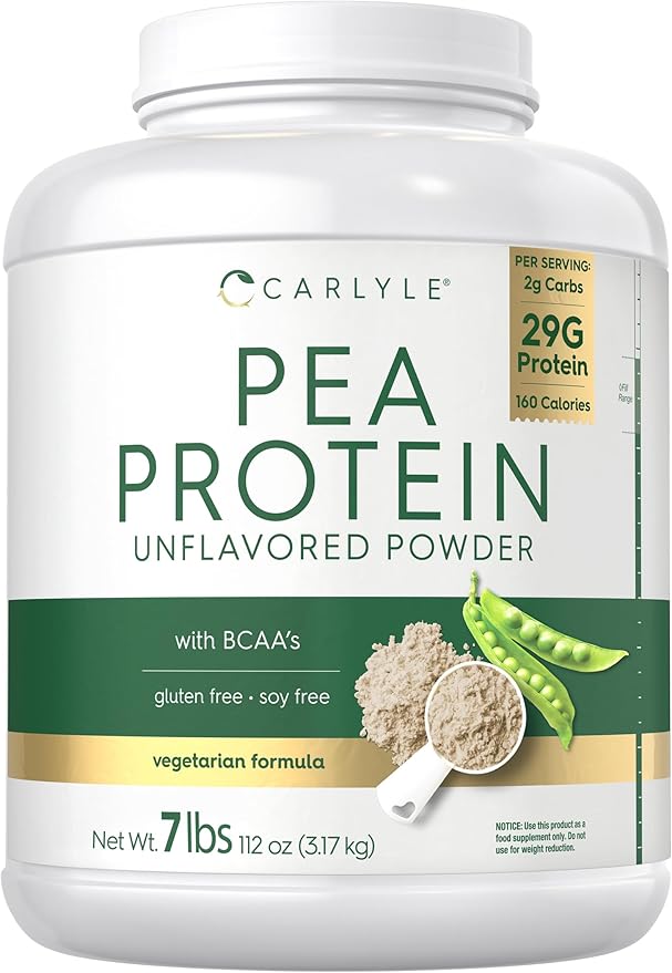 Carlyle Pea Protein Powder 7lb | Unflavored | 29G Protein | for Men and Women | Vegetarian Non-GMO Gluten and Soy-Free