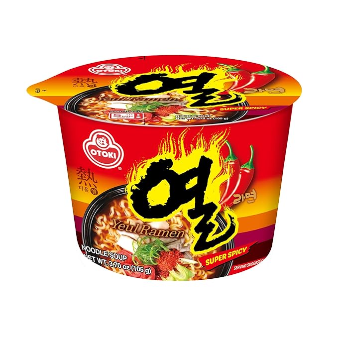 OTOKI Yeul Ramen Bowl – Super Spicy Korean Ramen with Savory Broth Chewy Noodles 3.70oz (Pack of 6)