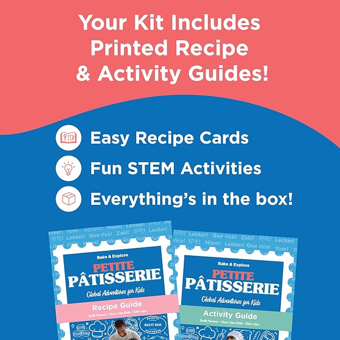 BāKIT Box Gluten-Free Macaron Baking Kit for Kids – Make Rosette French Macarons with Chocolate Buttercream – DIY Gluten-Free Dessert Kit with Pre-Measured Ingredients – STEM Activity for Girls &amp
