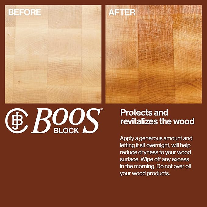 John Boos All-Natural Mystery Oil Revitalizing Wood Conditioner 16 oz - Food-Grade Mineral Oil for Butcher Blocks Cutting Boards Countertops and Wooden Culinary Utensils