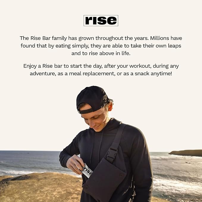 Rise Pea Protein Bar - Vegan Lemon Cashew | Breakfast Bar &amp Protein Snack 15g Protein Just 3 Whole Food Ingredients Non-GMO Gluten-Free Soy Free