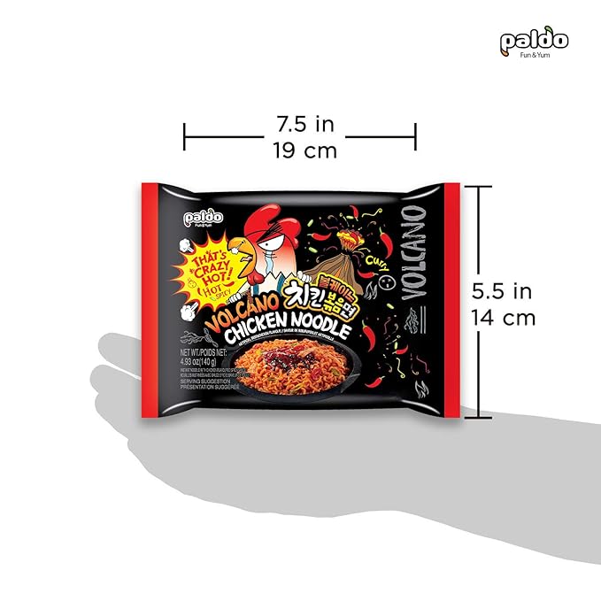 Paldo Fun &amp Yum Hot &amp Spicy Chicken Noodles Set 4 Pack of Volcano &amp 4 Pack of Soy Seasoning Stir-Fried Noodles with 10 Disposable Chopsticks Spicy Ramen Challenge 볼케이노 치킨볶음면 &amp 매콤 치킨