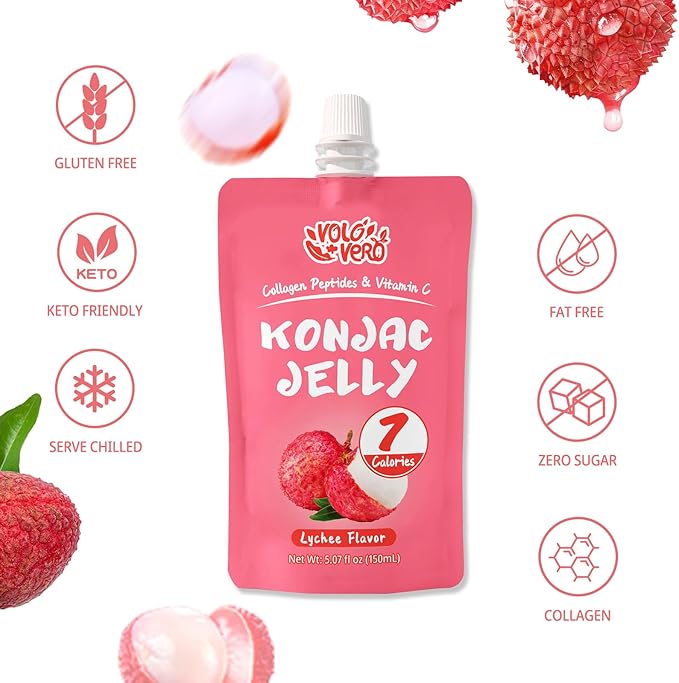 Konjac Jelly Pouch Drinkable Lychee Flavor and High Protein (32g) Instant Ramen Chicken Flavor Noodles Soup 18 Pack Plant-Based Low Carb Low Fat Ready to Eat Holiday Gifts
