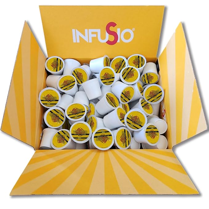InfuSio Butter Toffee Coffee Pods Single Serve Coffee Pods for Keurig K Cups Brewers - Premium Roasted 96 Count